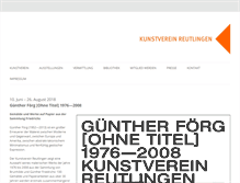 Tablet Screenshot of kunstverein-reutlingen.de